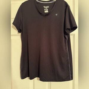 Champion Women's Dark Gray V-Neck Tee